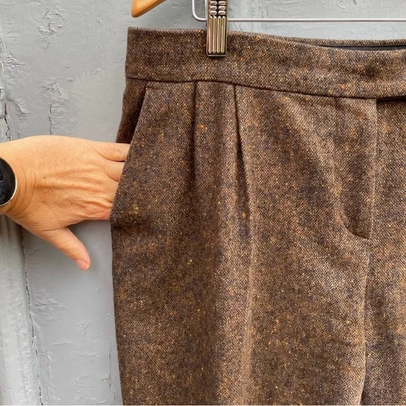 MaxMara Wool Silk Brown Tweed pants, size 44 - Picture 8 of 8